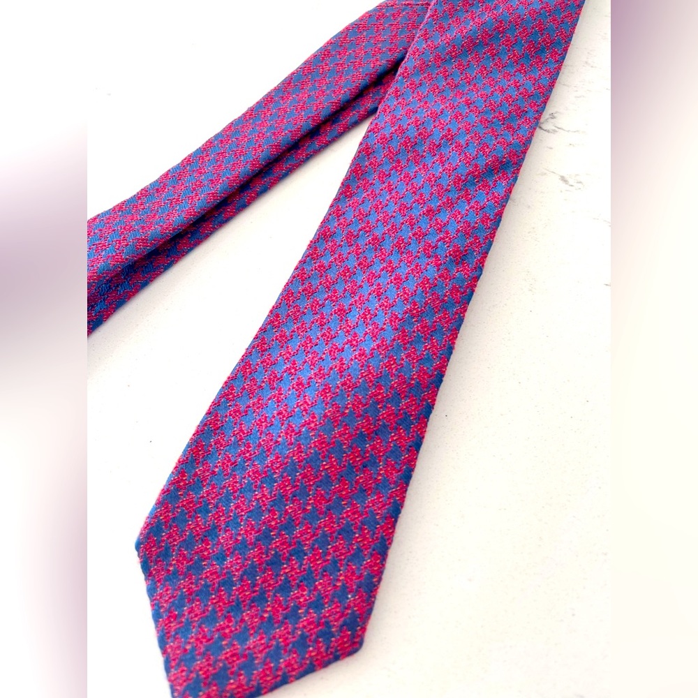 Lee Allison Company Luxury Four in Hand Navy and Red 100% Silk Men’s Necktie Tie